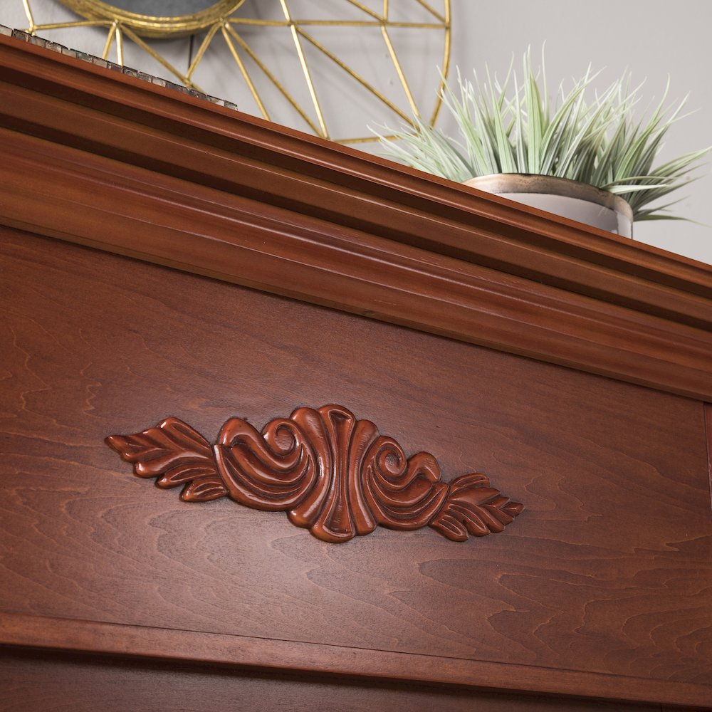 Tennyson Electric Fireplace with Bookcases - Mahogany