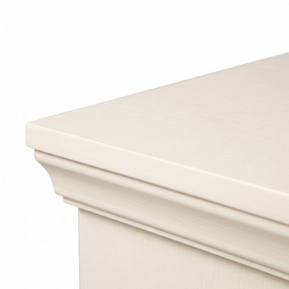 FurniFact Electric Fireplace with Convertible Mantel and Media Shelf, Ivory