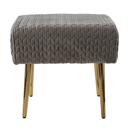 Medlana Woven Upholstered Ottoman in Grey Color