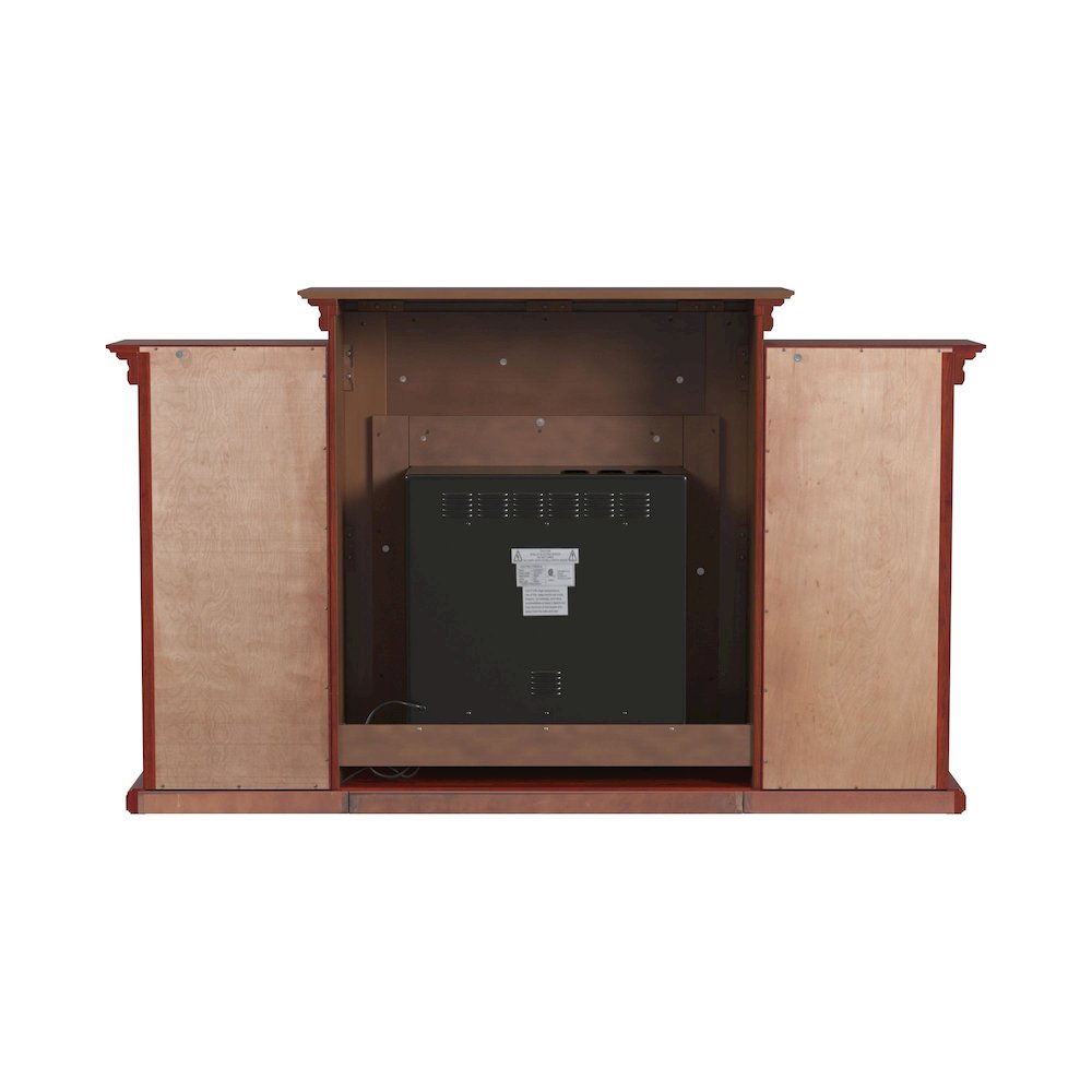 Tennyson Touch Screen Electric Fireplace with Bookcases - Mahogany