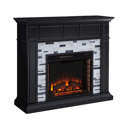 Drovling Marble Fireplace in Black Color