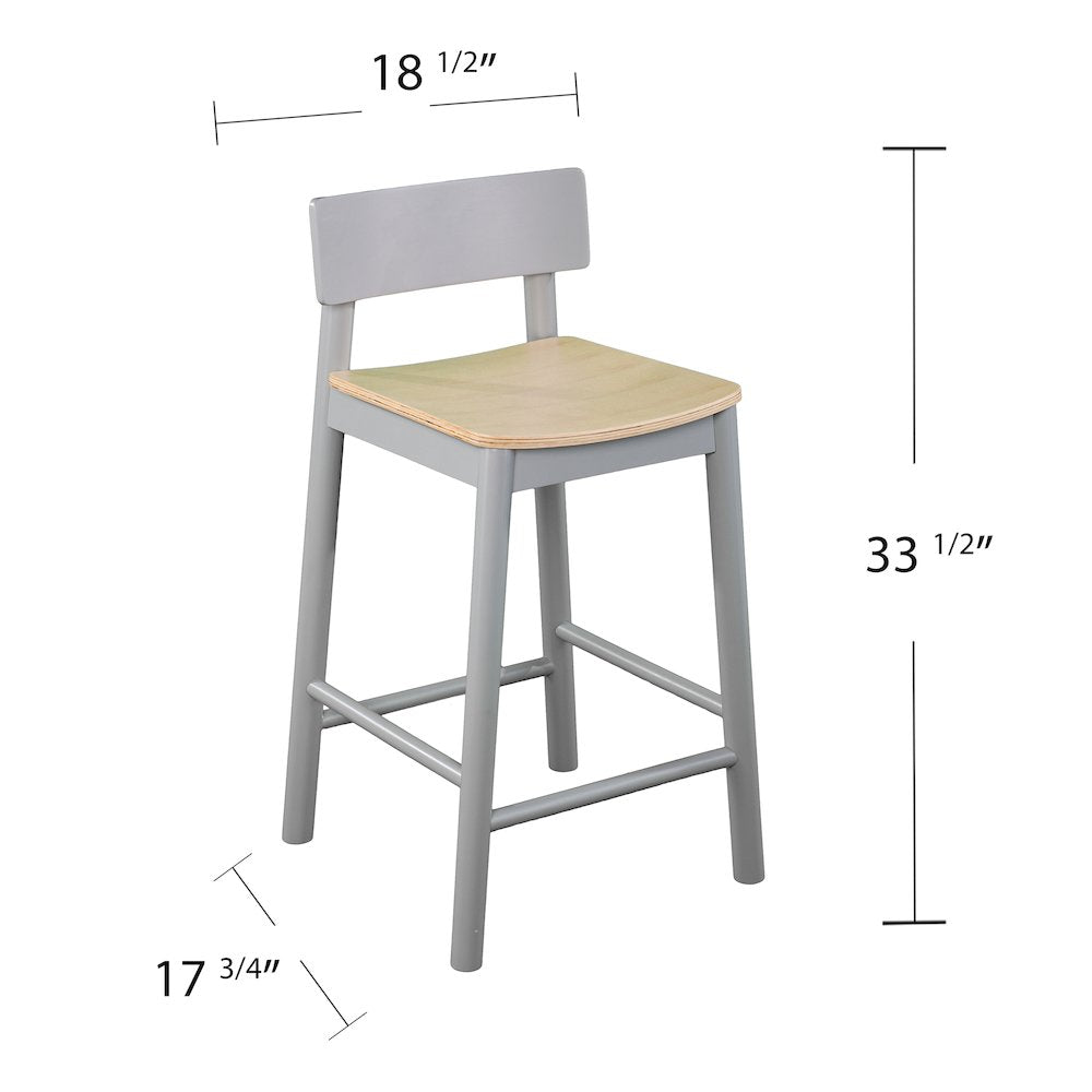 Claxby Two-Tone Counter Stools – 2PC Set in Grey Color