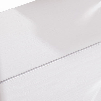 FurniFact Accent Table Nightstand with 3 Drawers and Veneer Top, White