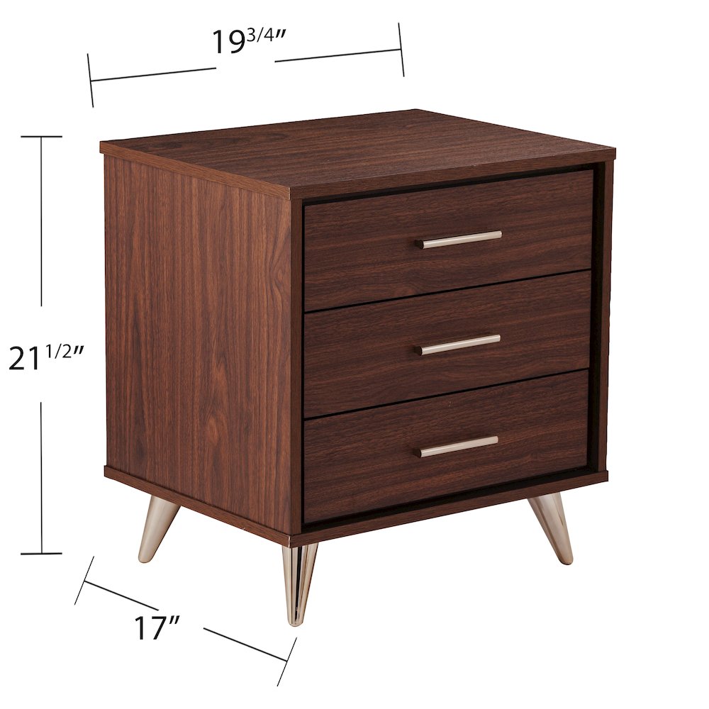 Oren Modern Bedside Table with Drawers