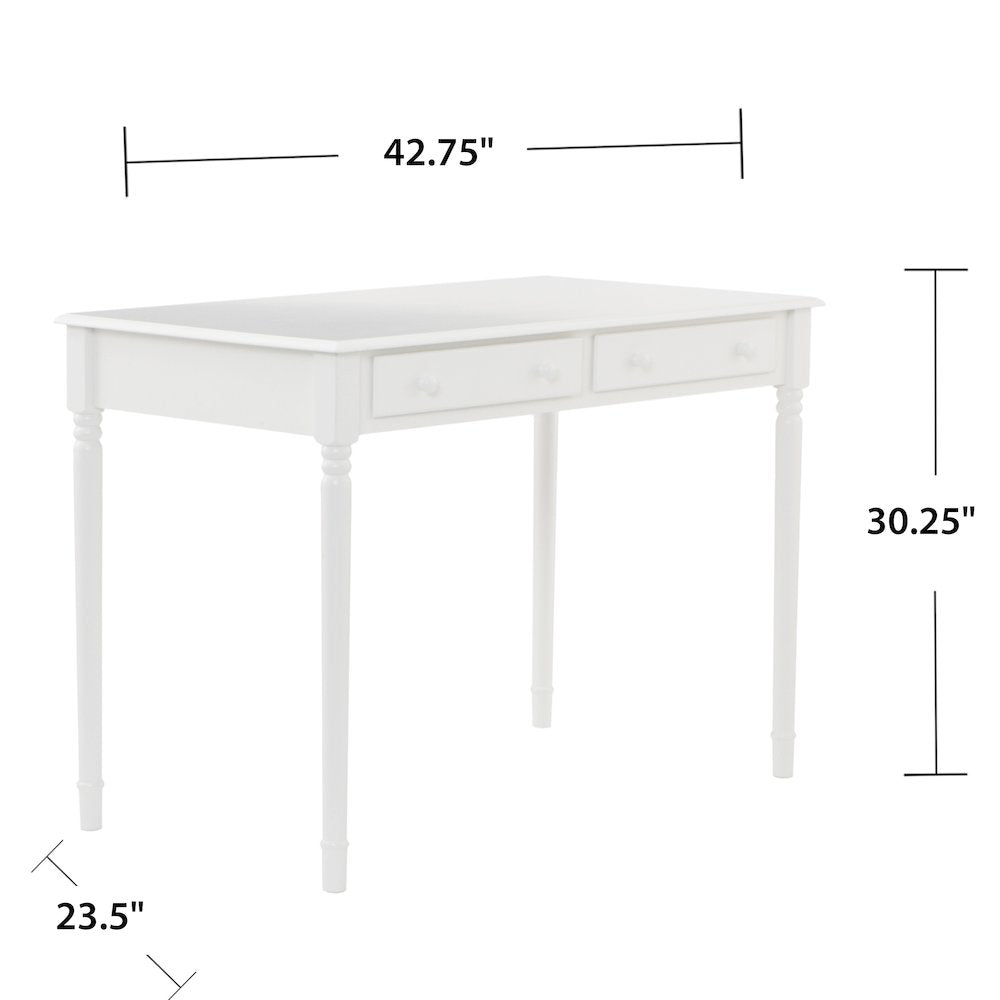 Writing 2-Drawer Desk – Crisp