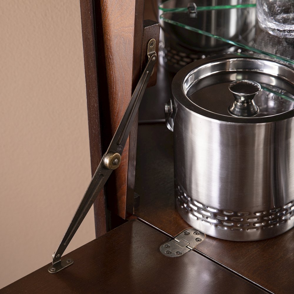 Larson Corner Bar Cabinet - Dark Tobacco