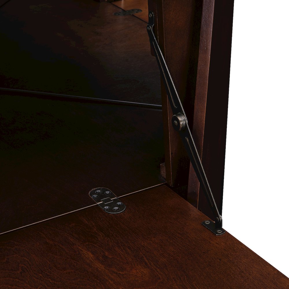 Larson Corner Bar Cabinet - Dark Tobacco