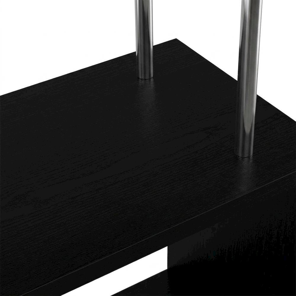 Wood Veneer 4-Shelf Etagere Bookcase with Asymmetrical Open Shelves