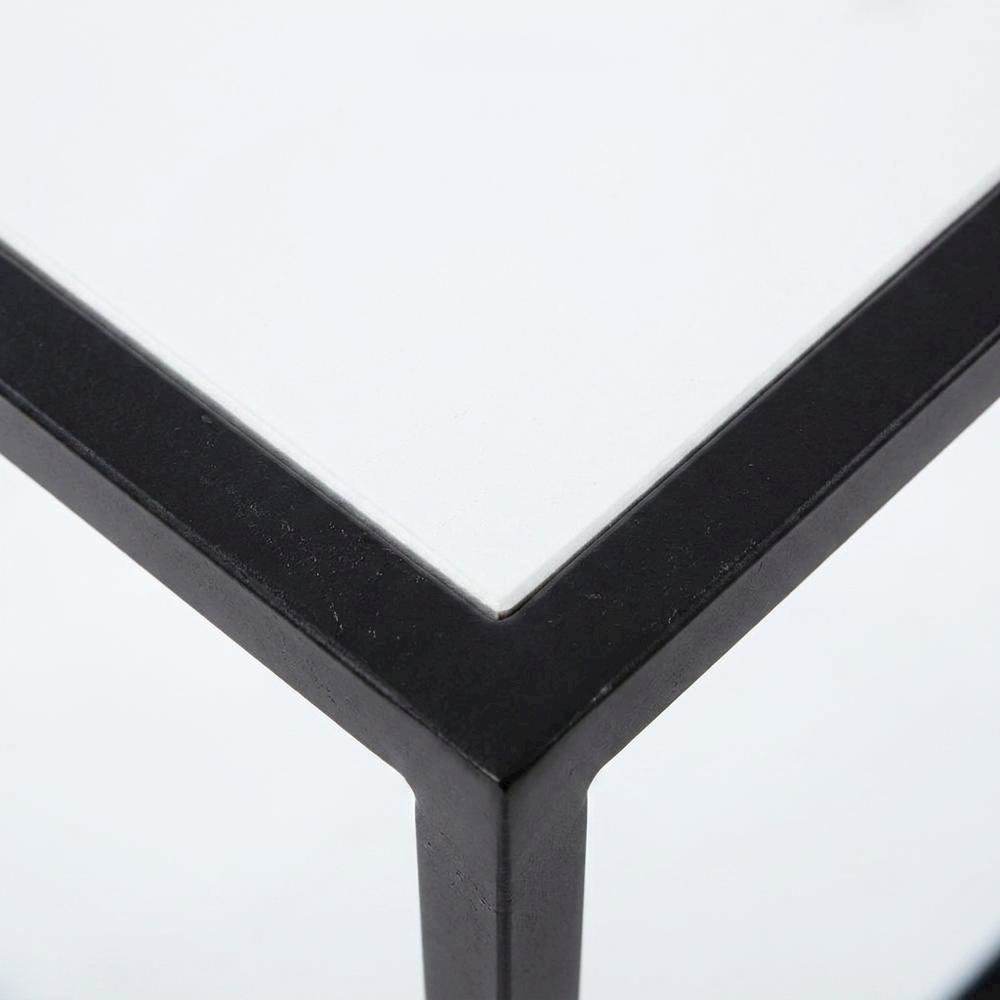 Metal Two-Tier Bar Cart with Tempered Glass Shelf, Powder-Coated with Storage