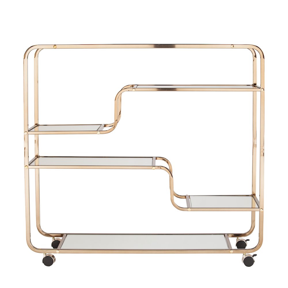 Maylynn Art Deco Mirrored Bar Cart