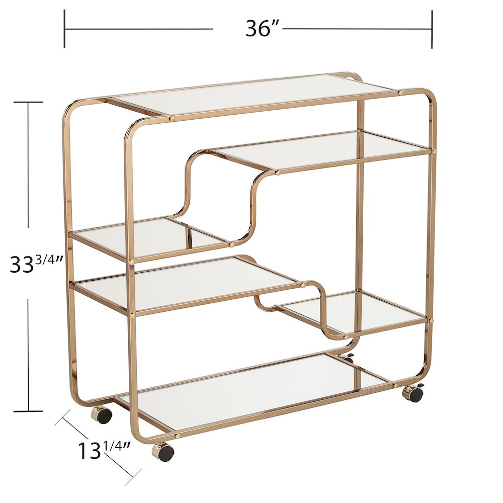 Maylynn Art Deco Mirrored Bar Cart