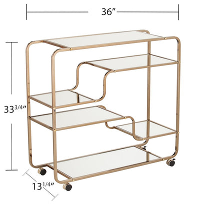 Maylynn Art Deco Mirrored Bar Cart