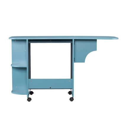 Stradville Expandable Rolling Sewing Table/Craft Station - Turquoise