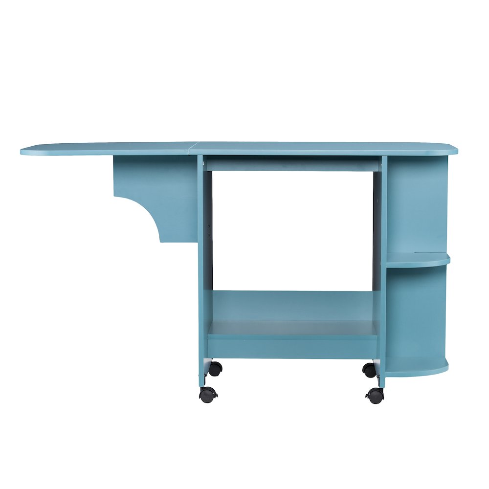 Stradville Expandable Rolling Sewing Table/Craft Station - Turquoise