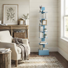 Metal Spine Tower Shelf with Powder-Coated Finish and Fixed Shelves for Entryway