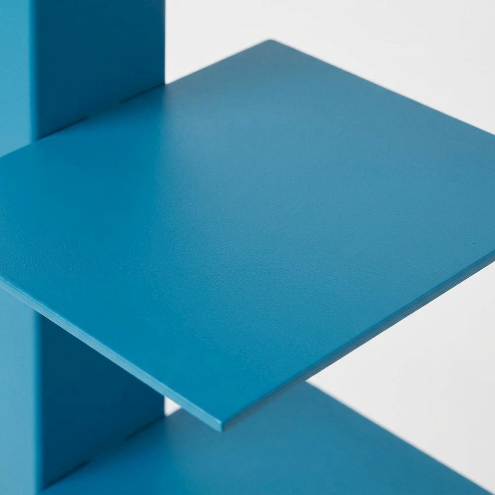 Metal Spine Tower Shelf with Powder-Coated Finish and Fixed Shelves for Entryway