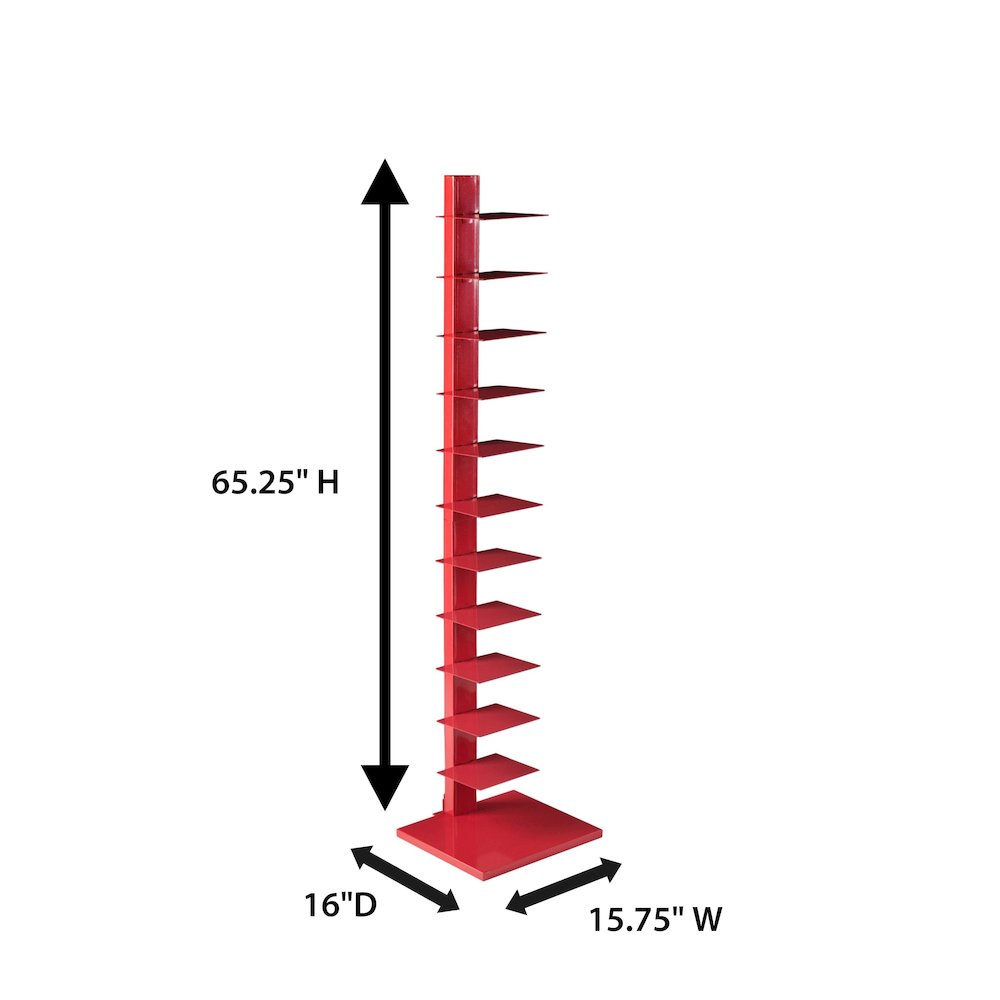 Stewartby Spine Tower Shelf - Valiant Poppy