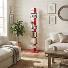 Metal Tower Shelf with Powder-Coated Finish and Fixed Shelves, Narrow Tall