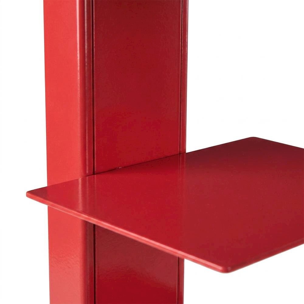 Metal Tower Shelf with Powder-Coated Finish and Fixed Shelves, Narrow Tall