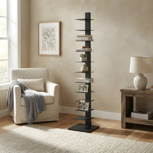 Metal Tower Shelf with Powder-Coated Finish and Fixed Shelves for Entryway