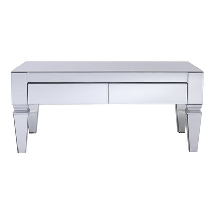 Darien Mirrored Coffee Table Storage in Silver Color