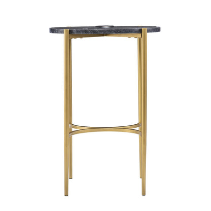 Clarvin Side Table Wireless Charging Station in Black Color