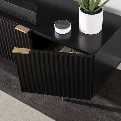 Pilston 4-Door Media Console in Black Color