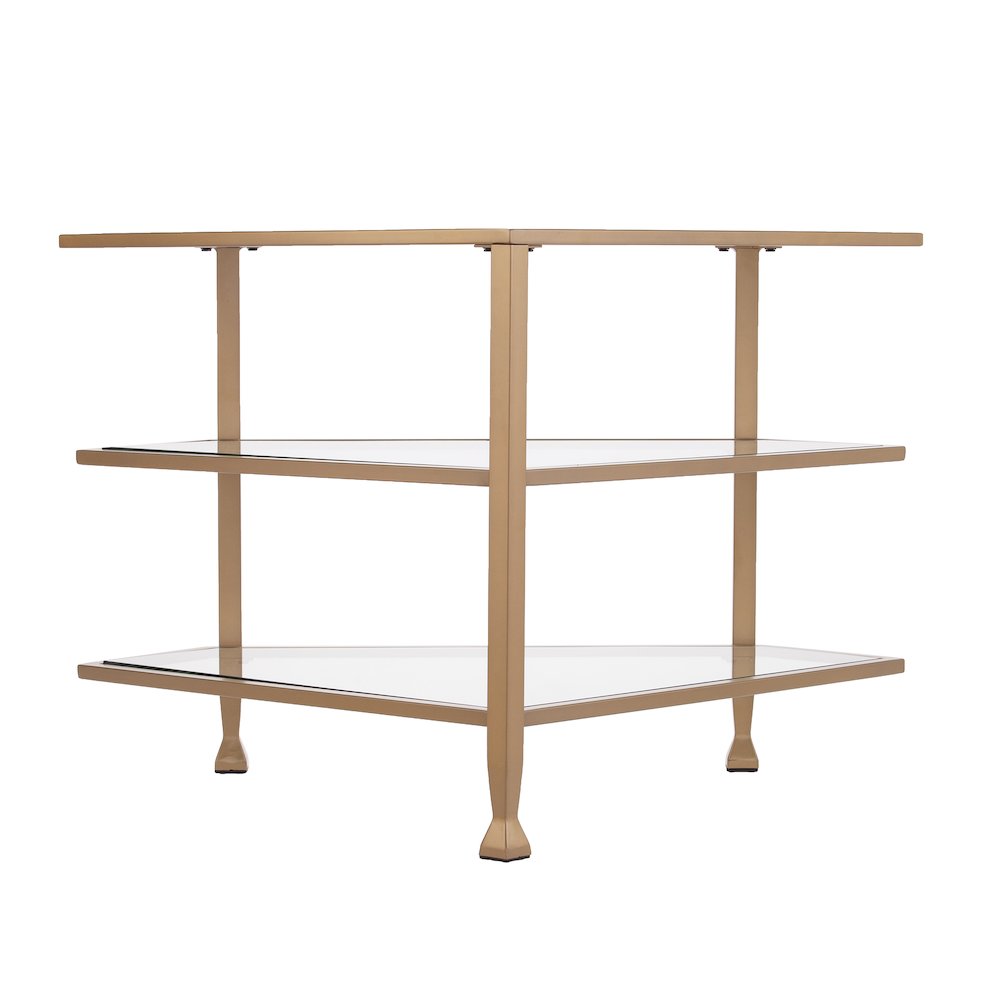 Jaymes Metal/Glass Corner TV Stand