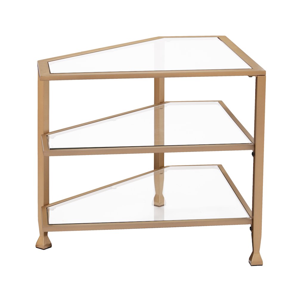 Jaymes Metal/Glass Corner TV Stand