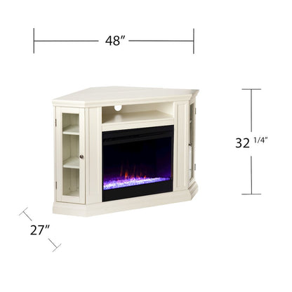 Claremont Color Changing Convertible Fireplace in White Color
