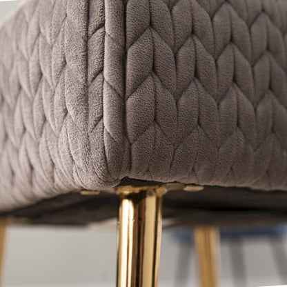 Medlana Woven Upholstered Ottoman in Grey Color