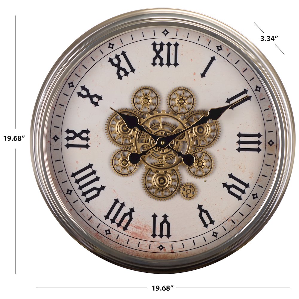 Hayward Roman Gear Clock/White