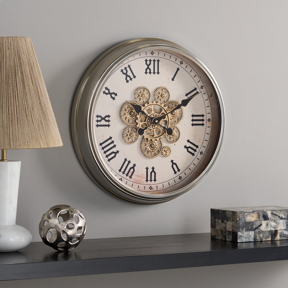 Hayward Roman Gear Clock/White
