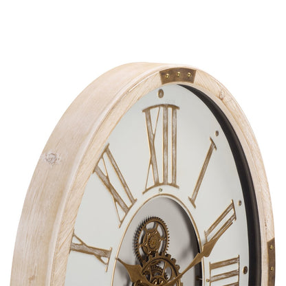 Whitcomb Roman Gear Wall Clock/Cream/Gold