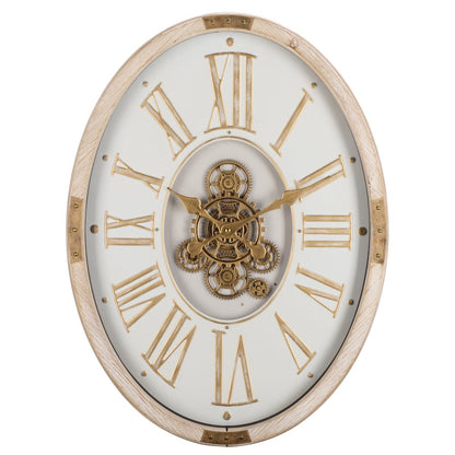 Whitcomb Roman Gear Wall Clock/Cream/Gold