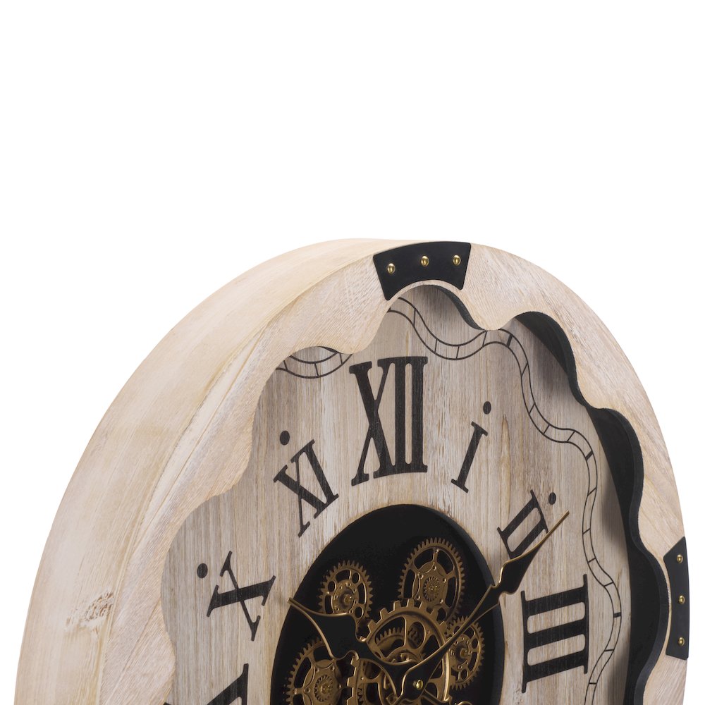 Winifred Roman Gear Wall Clock/Cream