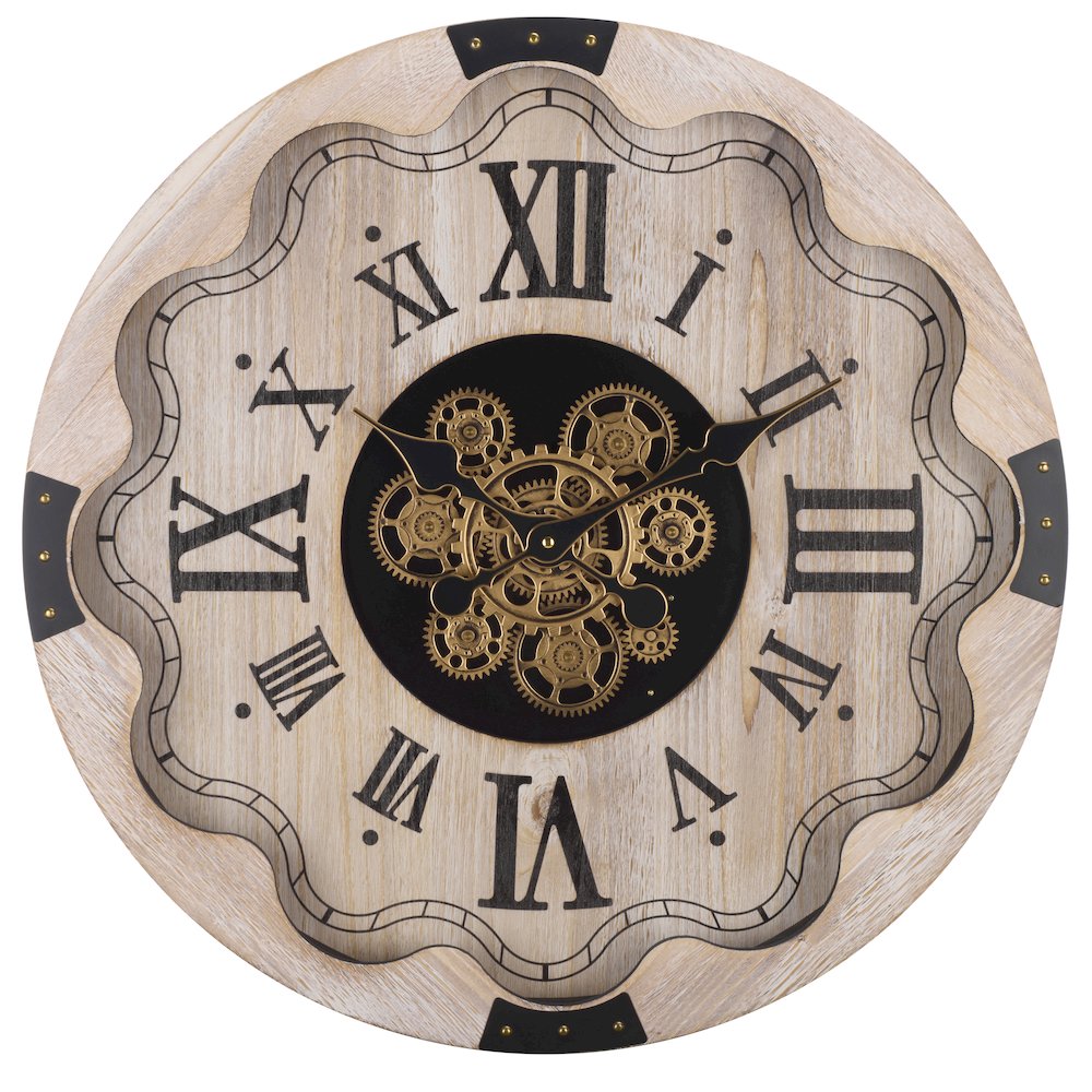 Winifred Roman Gear Wall Clock/Cream