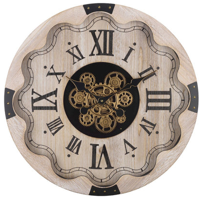 Winifred Roman Gear Wall Clock/Cream