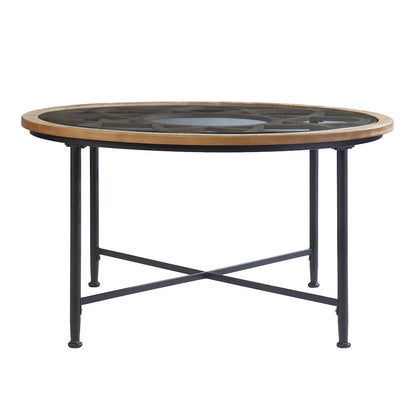 Melvoir Glass-Top Cocktail Table in Black Color
