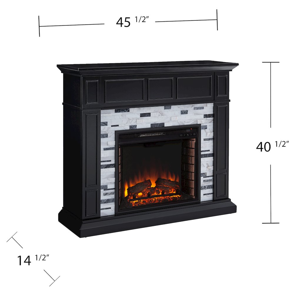 Drovling Marble Fireplace in Black Color