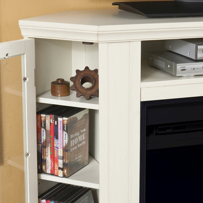 Claremont Color Changing Convertible Fireplace in White Color