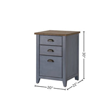 Three Drawer Wood File Cabinet, 1 Letter-Size File, 2 Utility, Blue