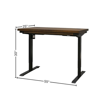 Rustic Electric Sit/Stand Desk, Height Adjustable 30"-45", Brown