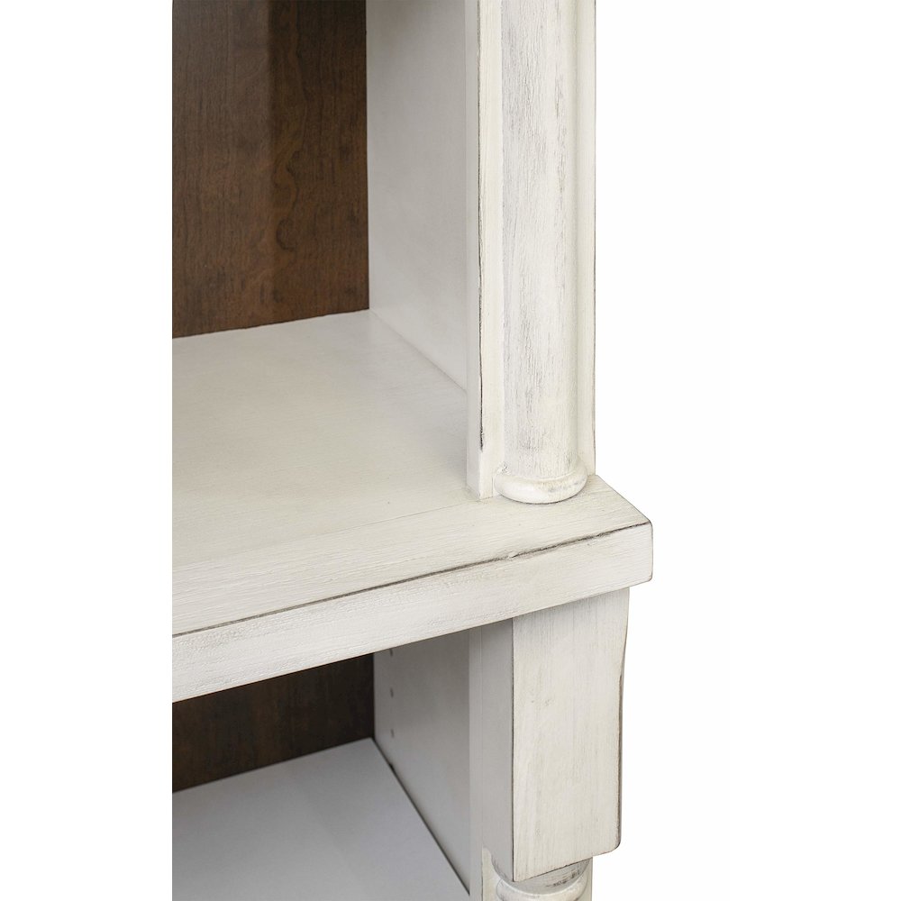 Durham Three Rustic Open 8' Wood Bookcases, White