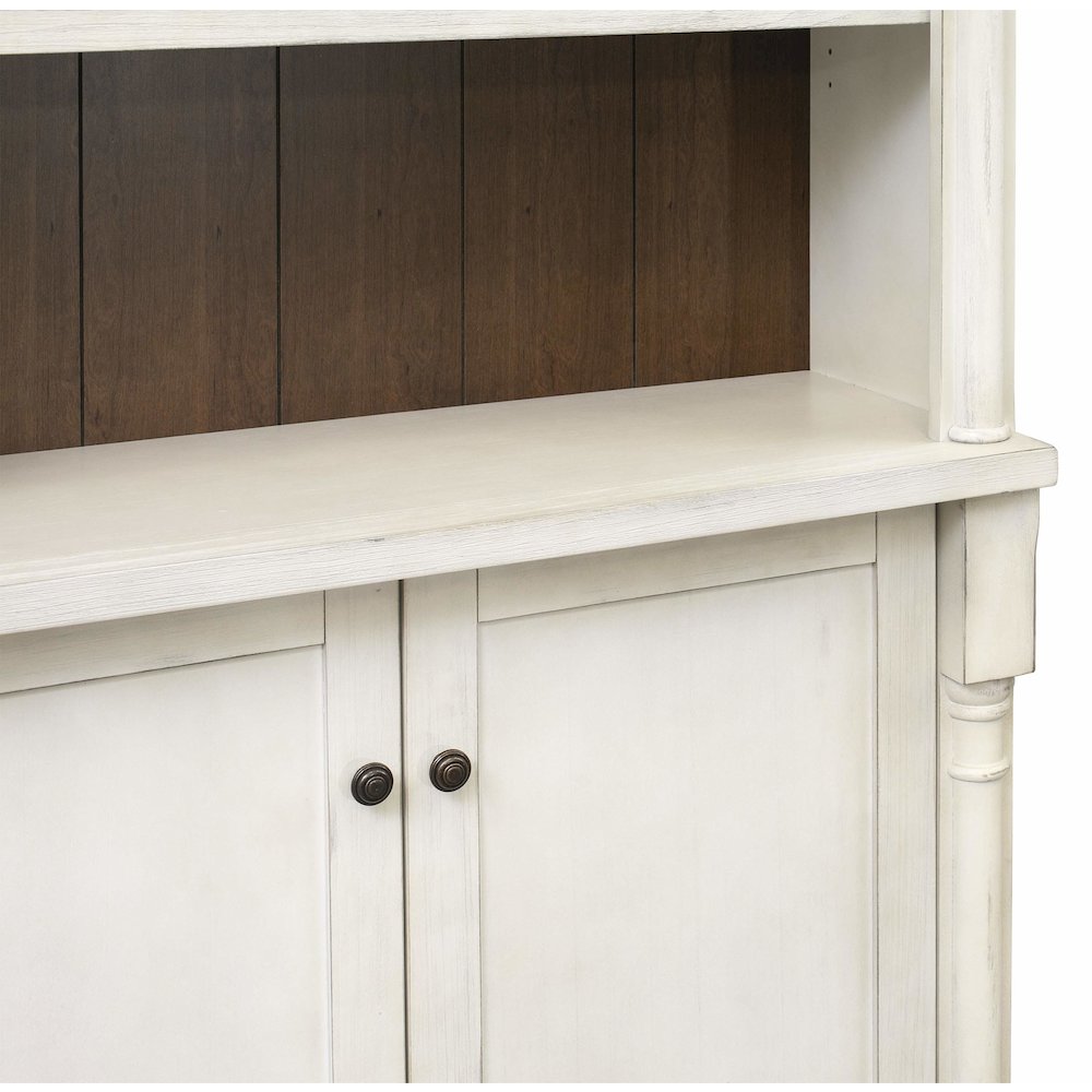 Durham Three Rustic 8' Wood Bookcases With Doors, White