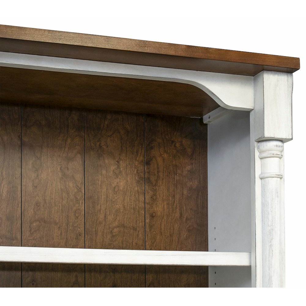 Durham Three Rustic Open 8' Wood Bookcases, White