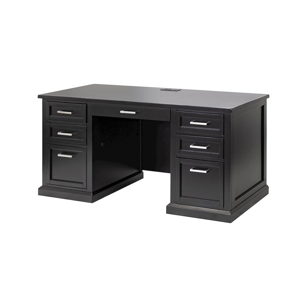 Modern Wood Hutch With Doors and Desk, Storage Hutch and Credenza