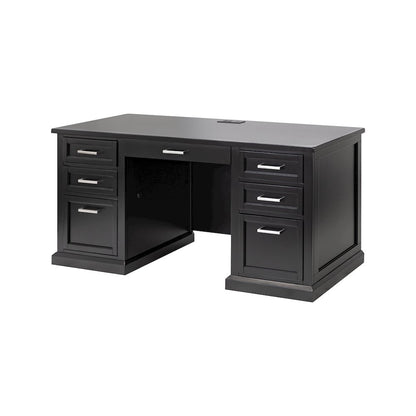 Modern Wood Hutch With Doors and Desk, Storage Hutch and Credenza