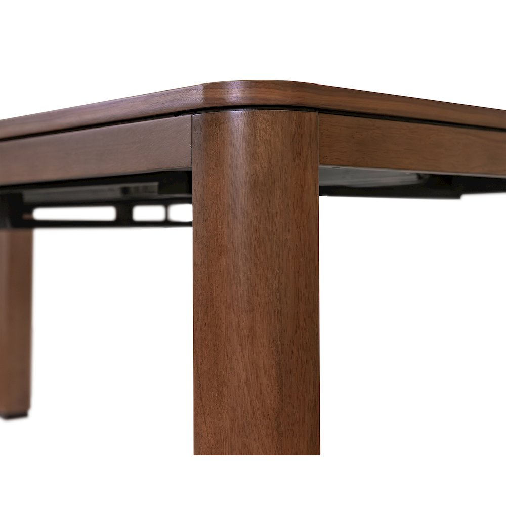 Mid-Century Modern Wood Kitchen Dining Table with Six Chairs, Brown