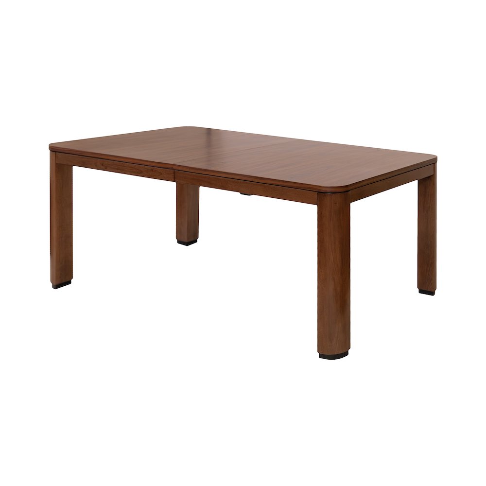 Mid-Century Modern Wood Kitchen Dining Table with Six Chairs, Brown